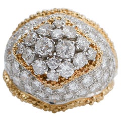 Diamonds, 18 Karat Yellow Gold and Platinum Ring.