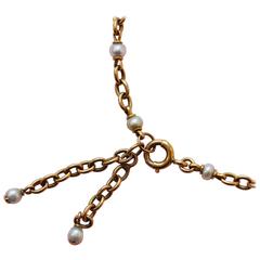 An 18 Carat Gold and Pearl Bracelet