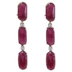 Luise Ruby Diamond Gold Drop Earrings