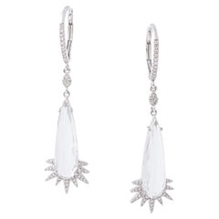 Diamond Topaz White Gold Earrings