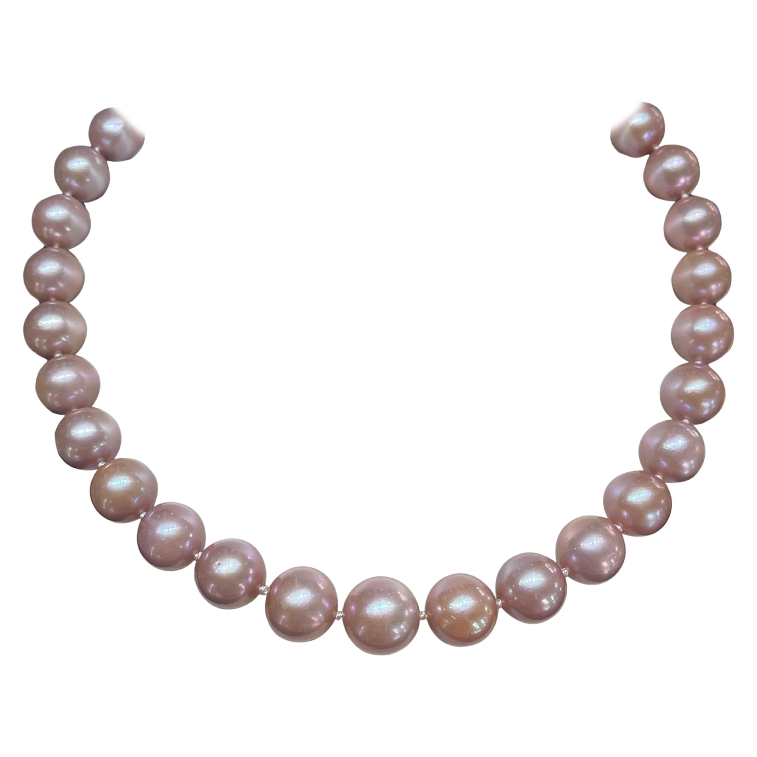 14K Yellow Gold Freshwater Edison Natural Pink Pearl Necklace 