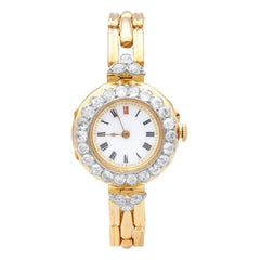 Antiguo reloj de cóctel eduardiano de 2,75 quilates de diamantes y oro amarillo de 18 quilates de 1909