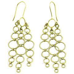 Gold Chandelier Earrings made of Hoops and Circles in 18 Karat Gold 7