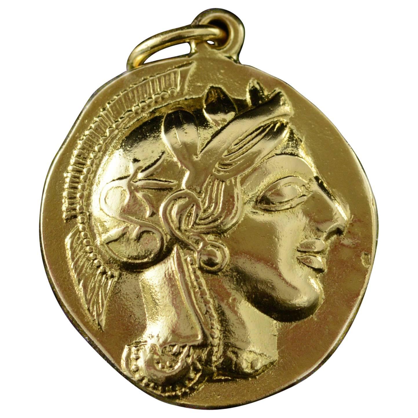 Gladiator Tribute Coin Gold Pendant For Sale
