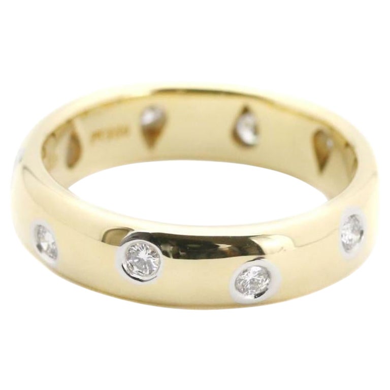 TIFFANY & Co. Etoile 18K Gold Diamond Band Ring 5.5  For Sale