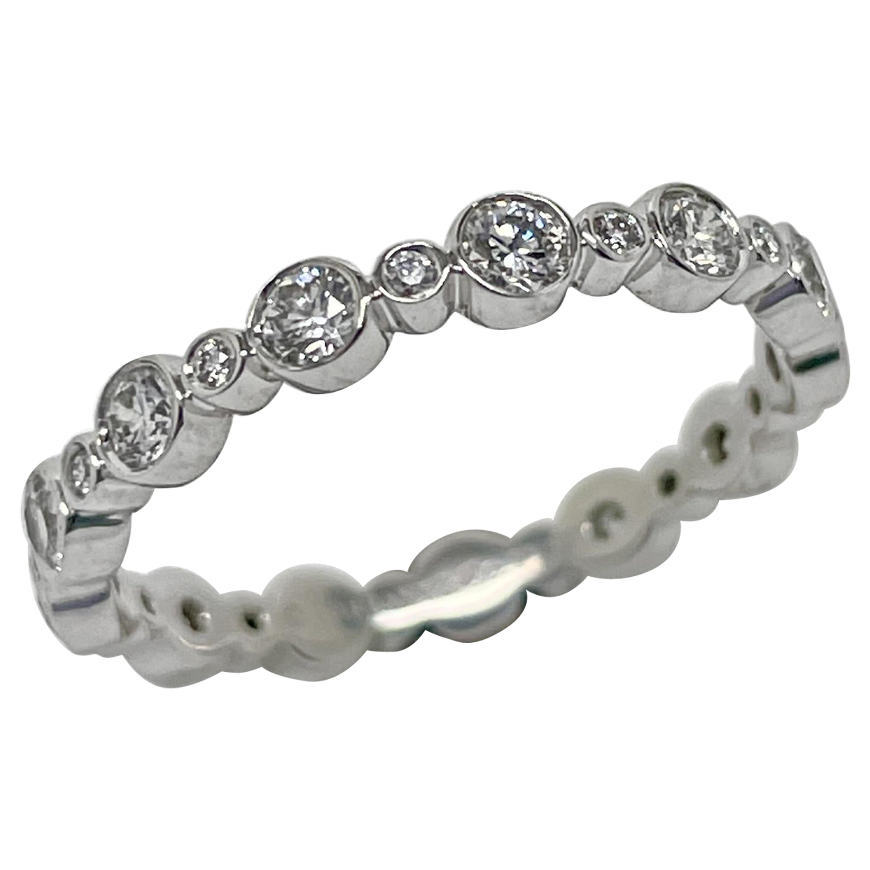 Tiffany & Co., Platinum and Diamond Eternity 'Jazz' Band Stacking Ring For Sale