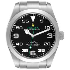 Rolex Oyster Perpetual Air King Green Hand Steel Mens Watch 116900 Box Card