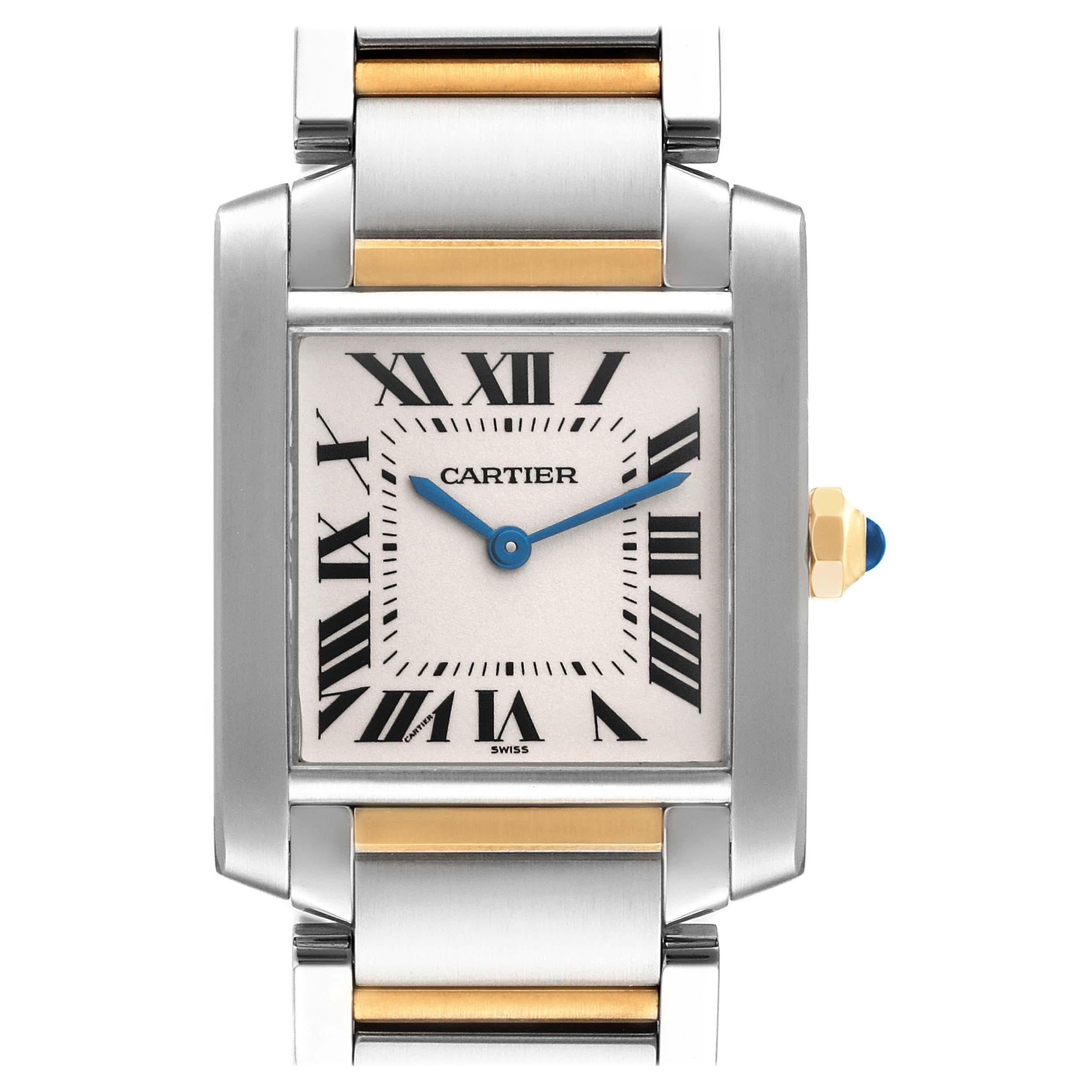 Cartier Tank Francaise Midsize Steel Yellow Gold Ladies Watch W2TA0003