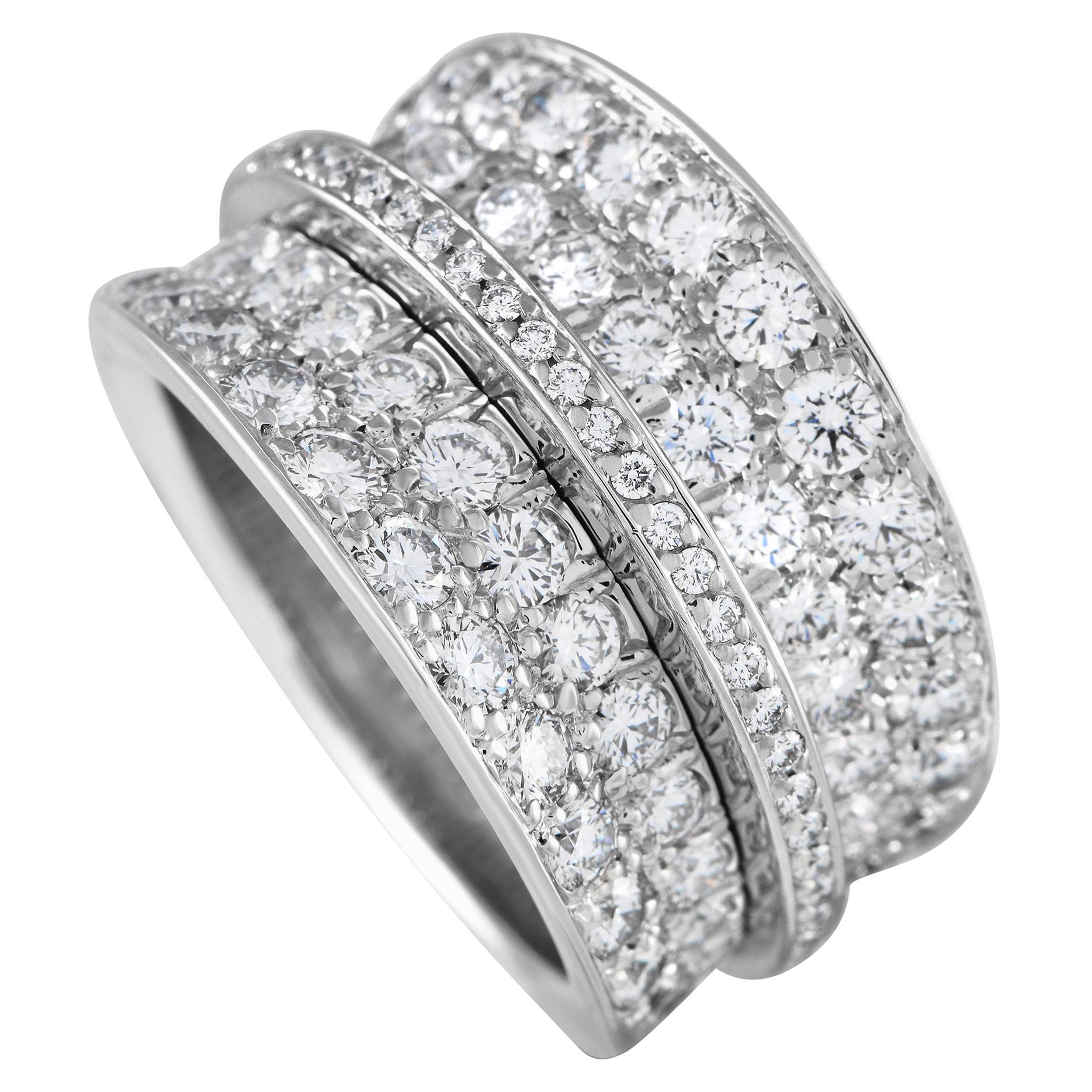 Cartier 18K White Gold 4.0ct Diamond Ring For Sale