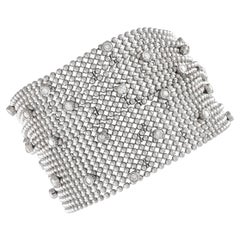 Bracelet multibrins en or blanc 18 carats perlé de 2,0 carats de diamants