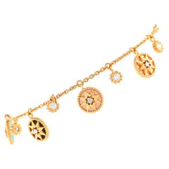 Christian Dior Rose des Vents 18K Yellow Gold Diamond and Colored Stone Bracelet