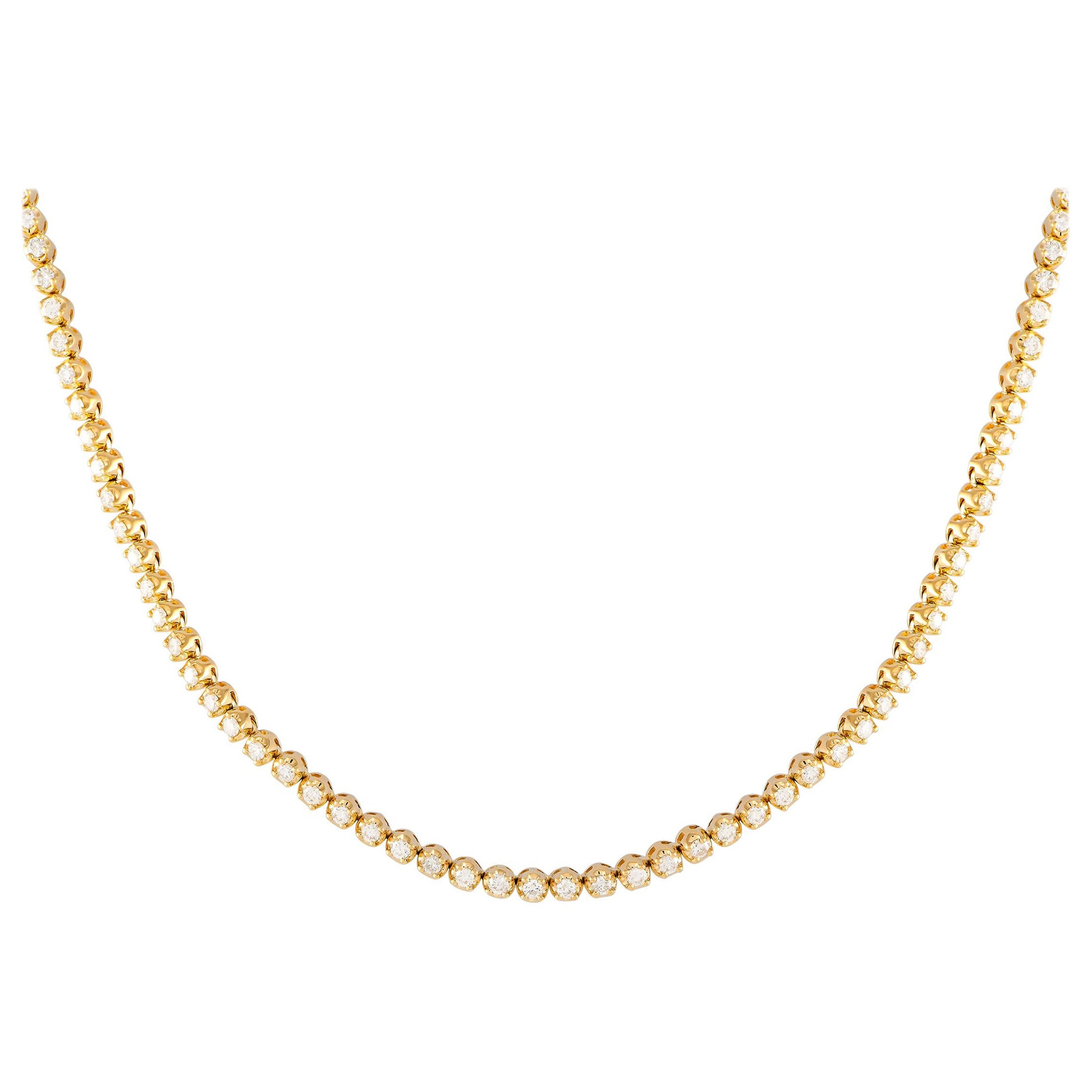 14K Gelbgold 4.0ct Diamant-Halskette