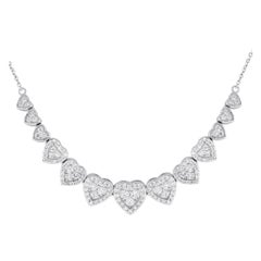 14K White Gold 1.0ct Diamond Heart Necklace