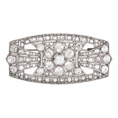 Platinum 10.0 ct Diamond Art Deco Brooch