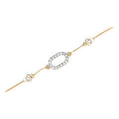 Bracelet en or jaune 14 carats avec diamants de 0,10 carat