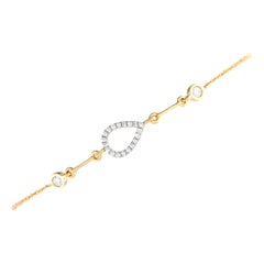 Bracelet en or jaune 14 carats avec diamants 0,16 carat