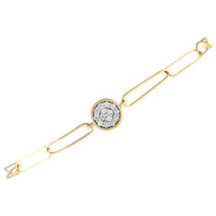 Bracelet en or jaune 14 carats avec diamants 0,15 carat