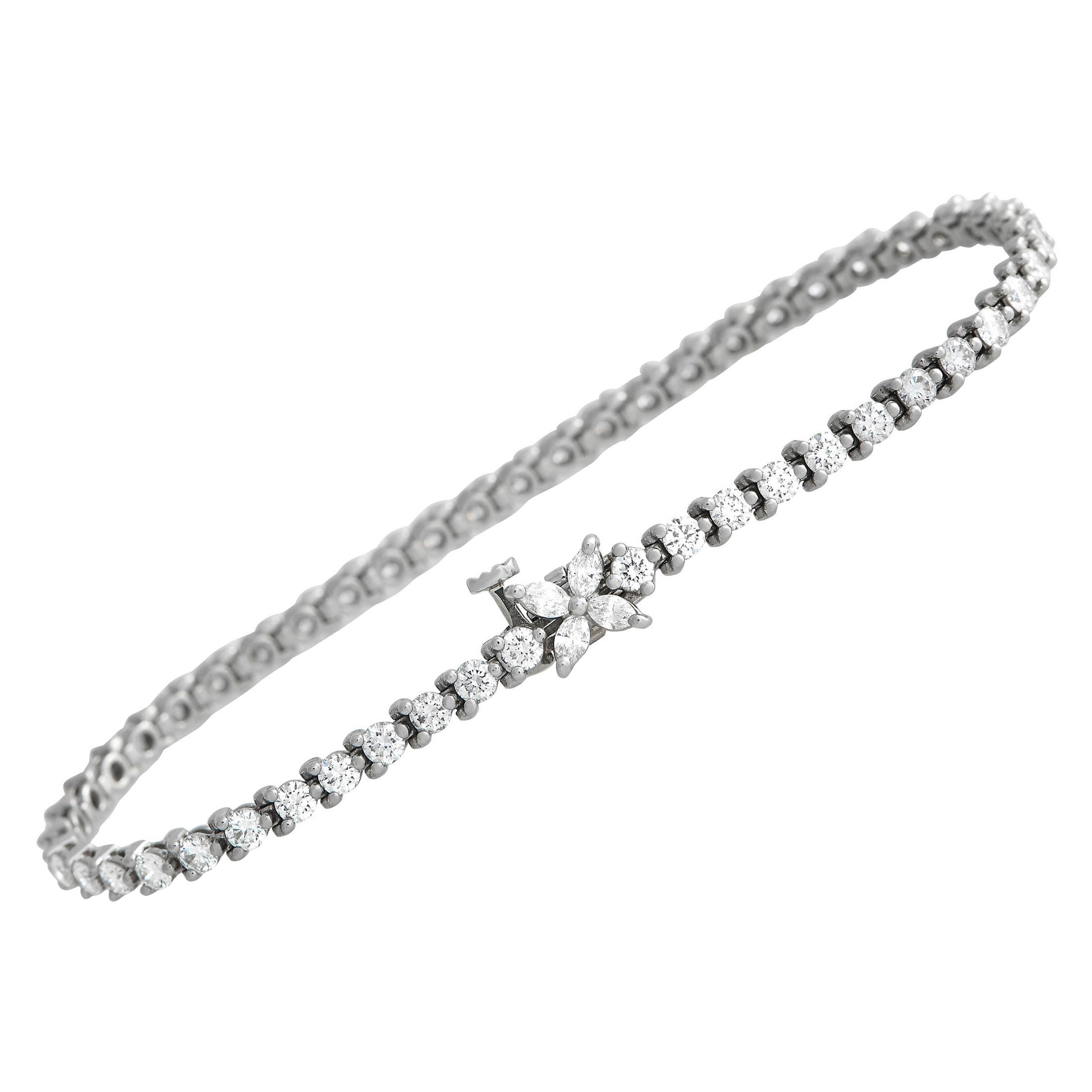 Tiffany & Co. Bracelet tennis victorien en platine avec diamants de 3,08 carats