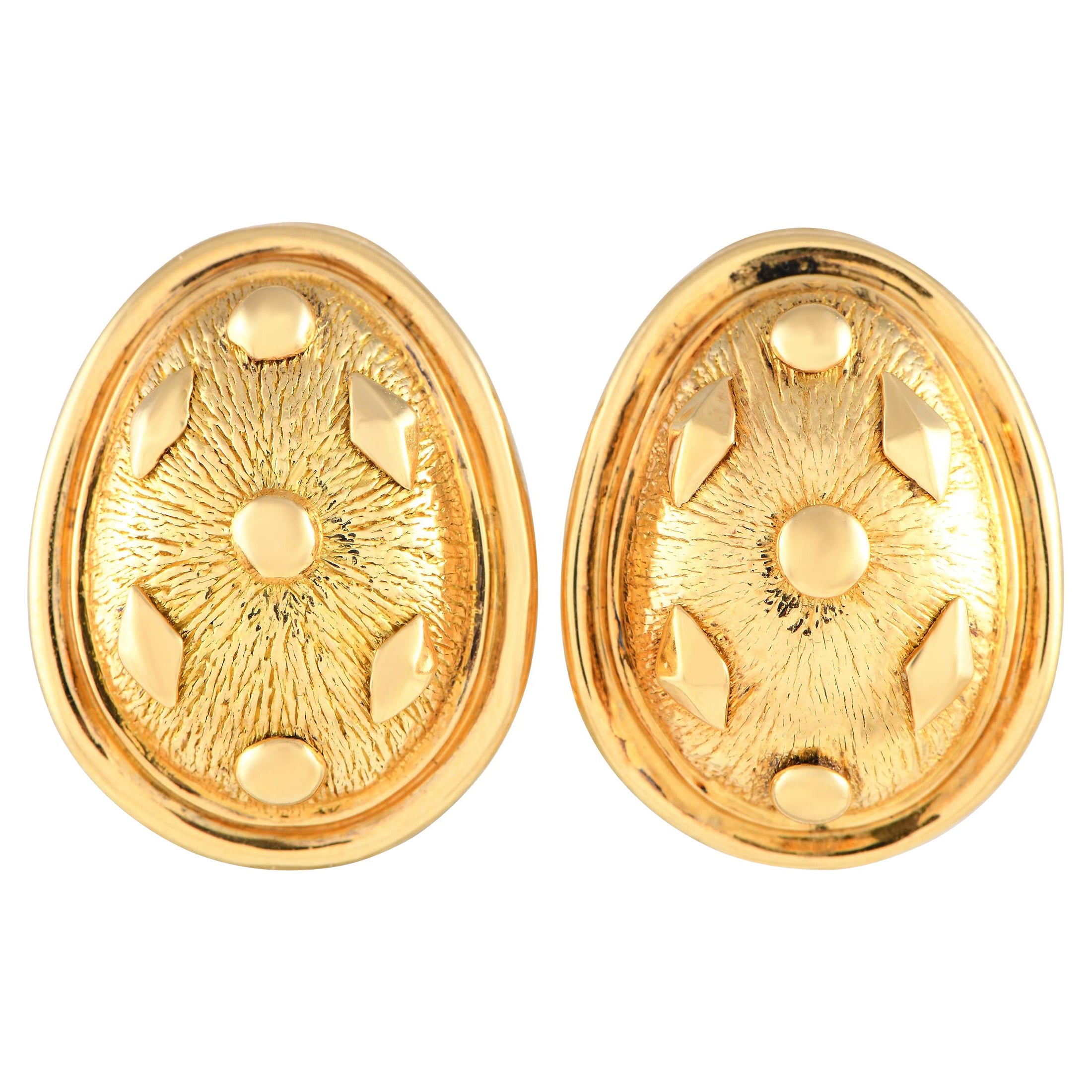 Tiffany & Co. Schlumberger 18K Yellow Gold Lozenge Earrings For Sale