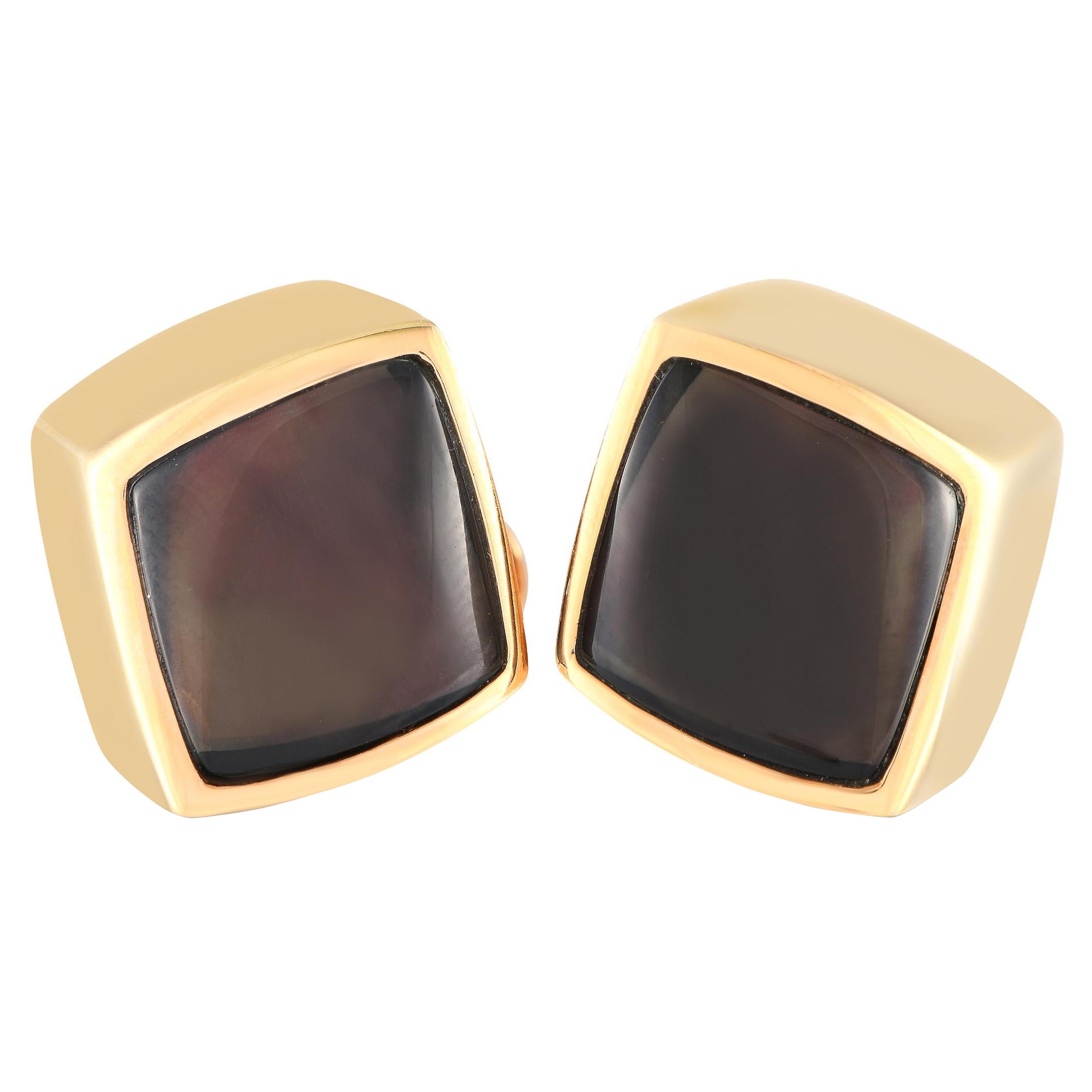 Vhernier 18K Yellow Gold Mother of Pearl Cufflinks For Sale