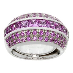 Pink sapphire 18k white gold ring