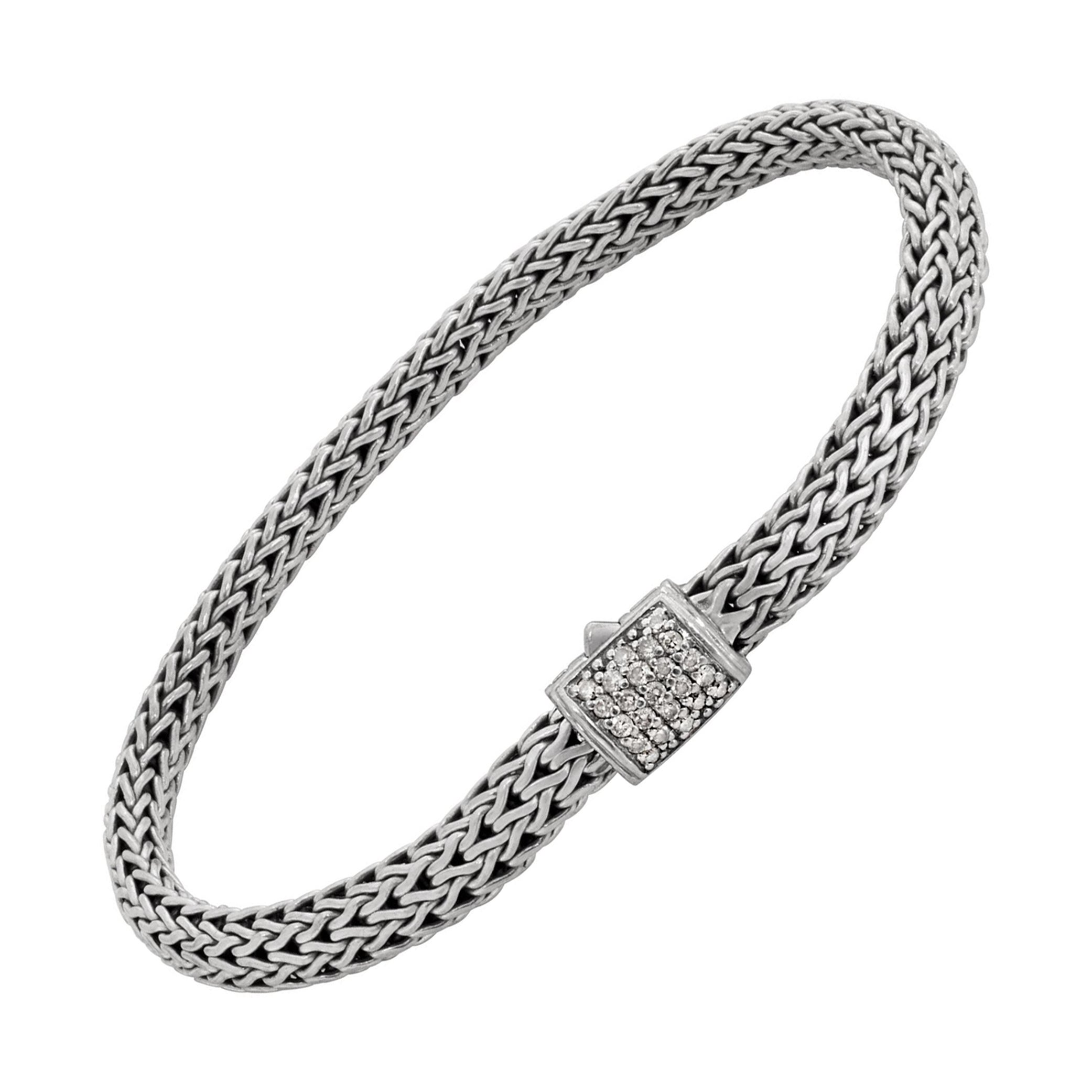 John Hardy diamond sterling silver bracelet