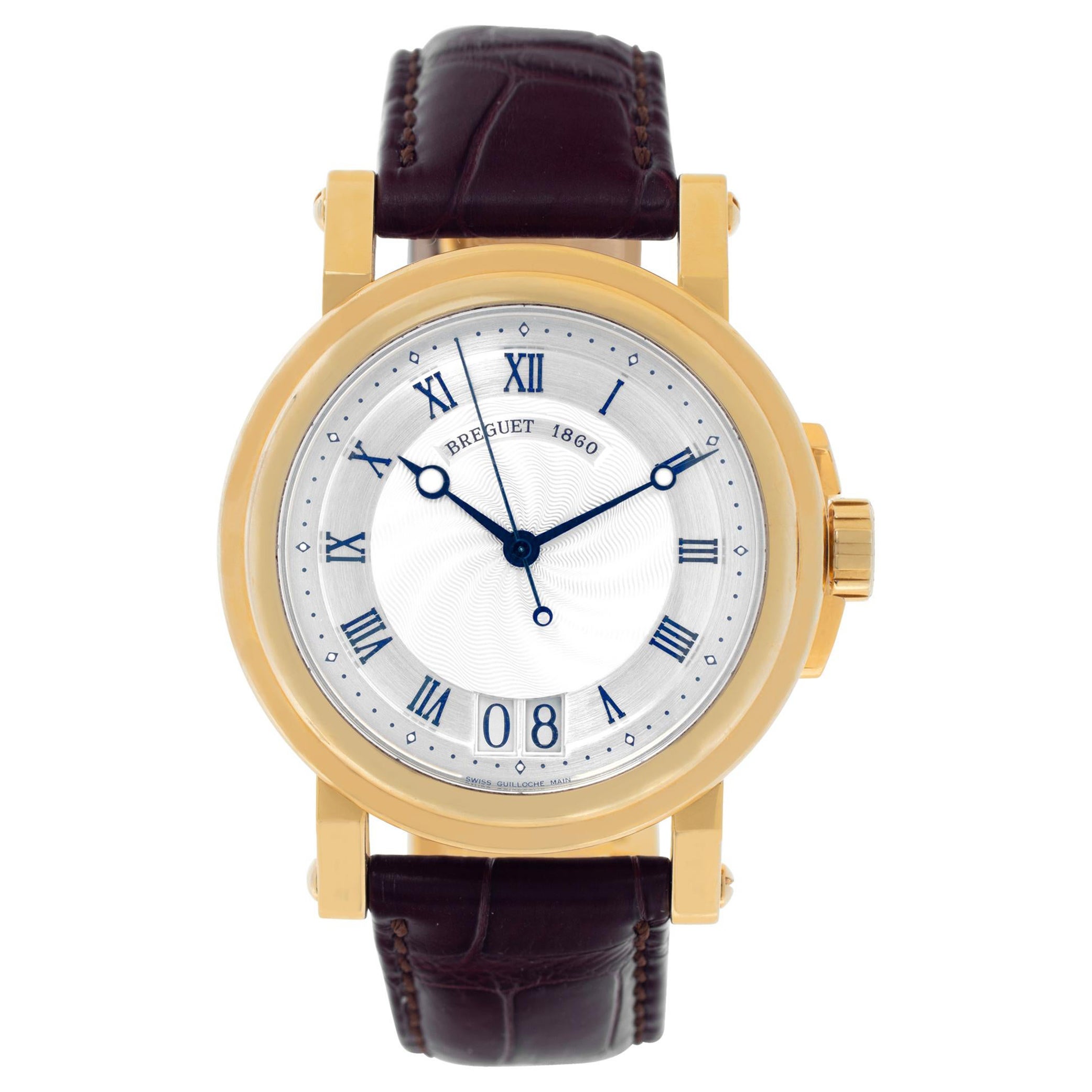 Breguet Marine Big Date 18k yellow gold Automatic Wristwatch Ref 5817BA For Sale