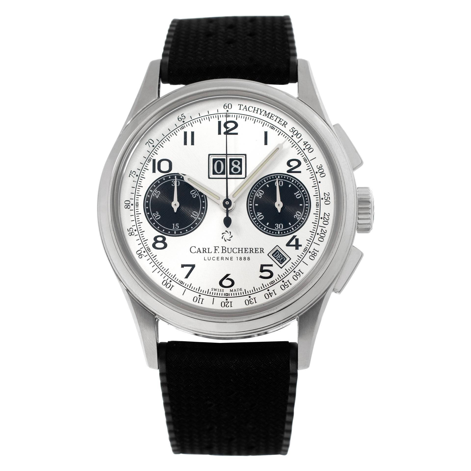 Carl F Bucherer Heritage BiCompax Annual stainless steel Automatic Wristwatch For Sale