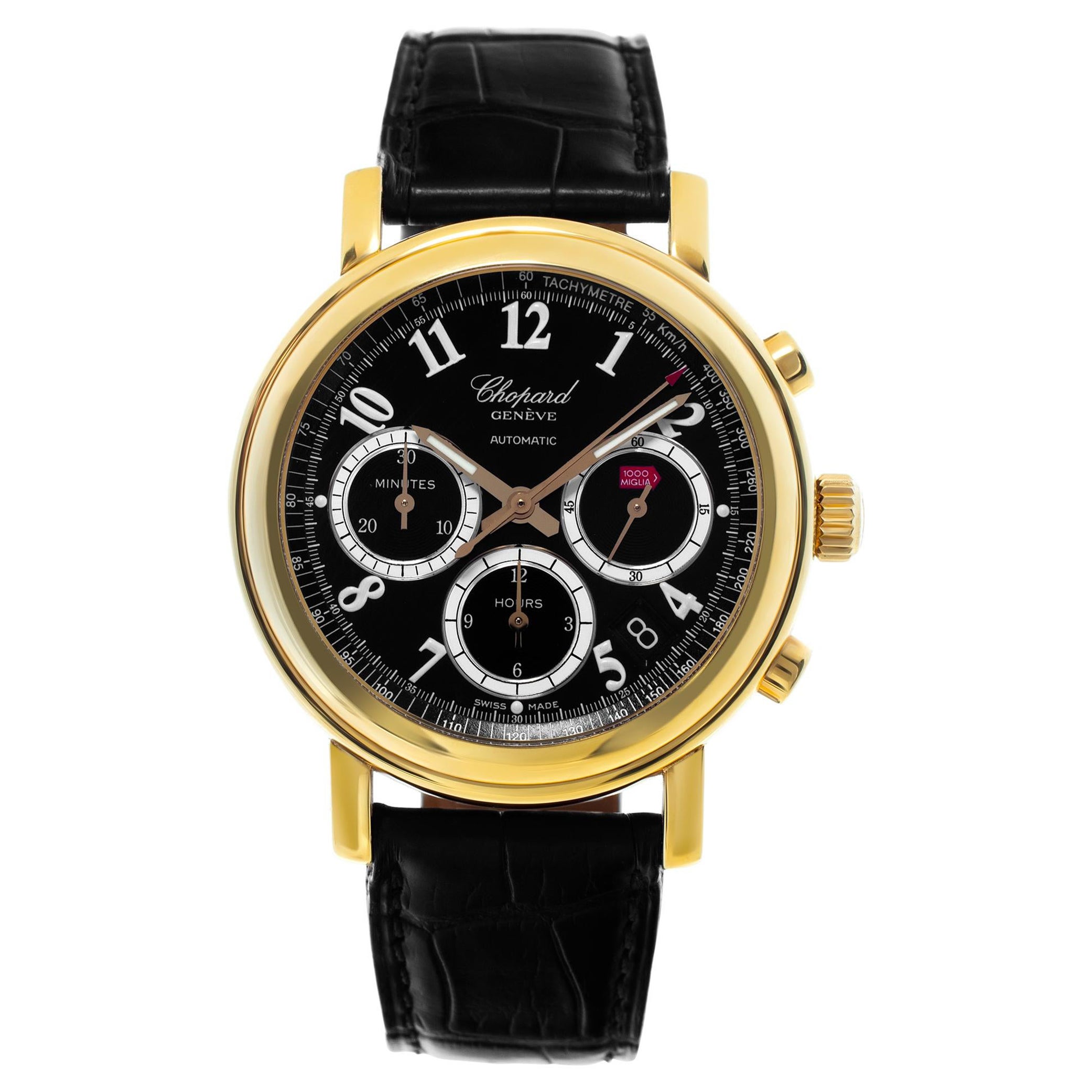 Chopard Mille Miglia 18k yellow gold Automatic Wristwatch Ref 161250 0001 For Sale