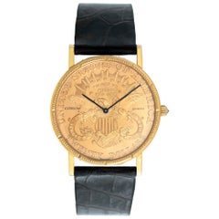 Vintage Corum $20 gold piece 18k yellow gold Quartz Wristwatch Ref 1896