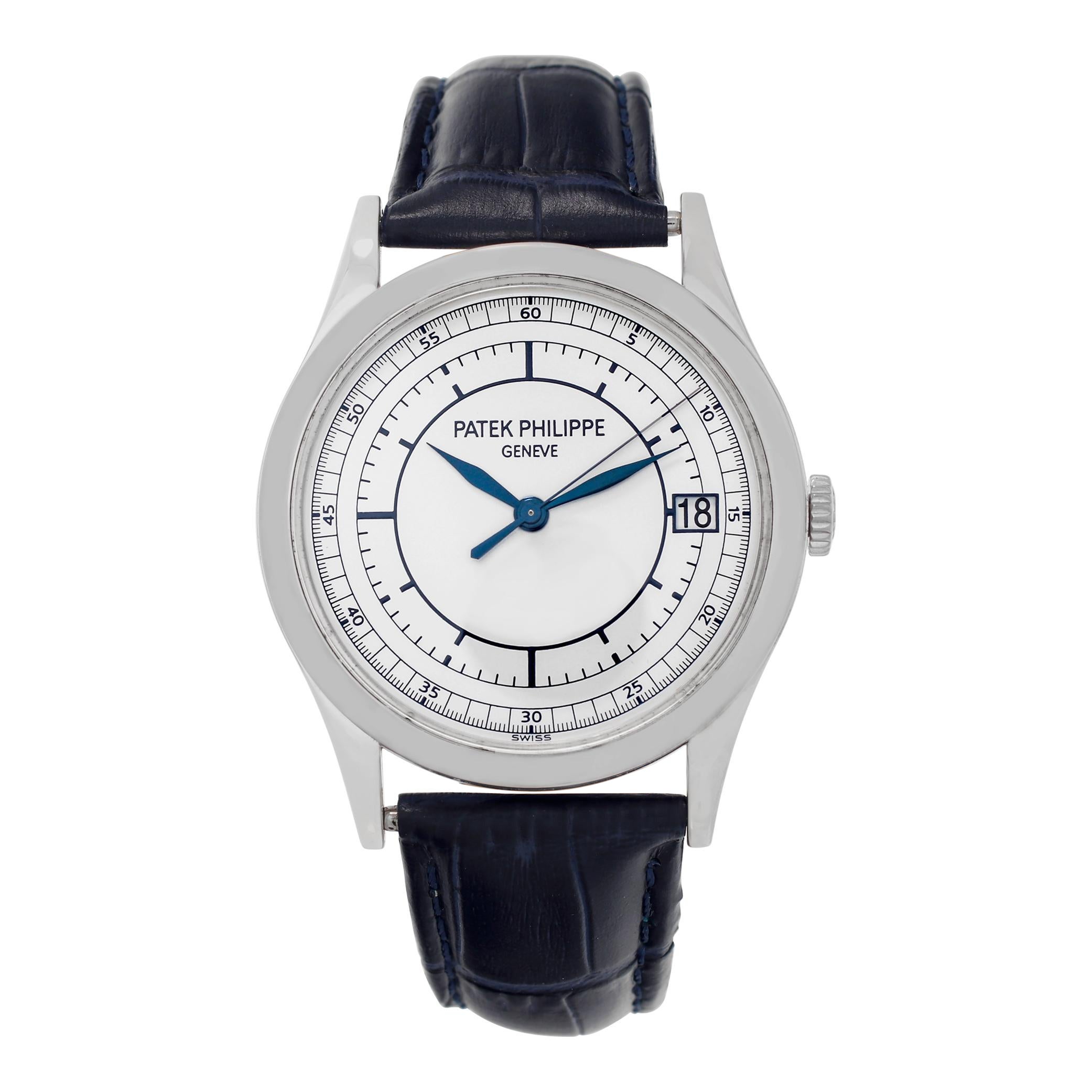 Patek Philippe Calatrava 18k white gold Automatic Wristwatch Ref 5296G For Sale