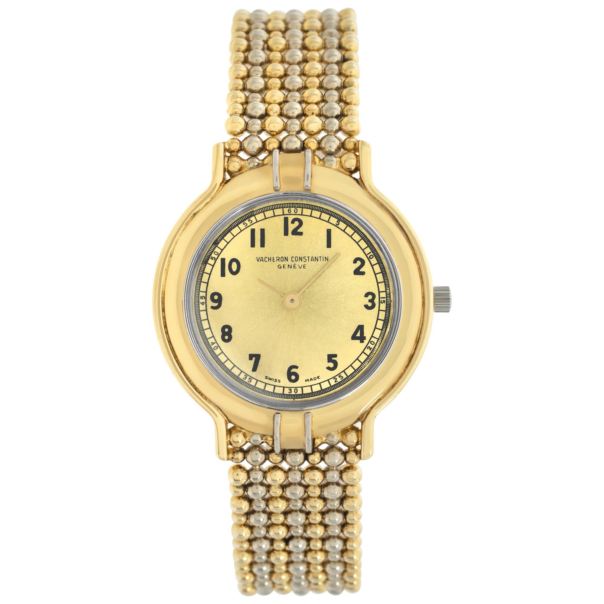 Vacheron Constantin Geneve Montre-bracelet manuelle en or blanc et jaune 18 carats Circa 1965