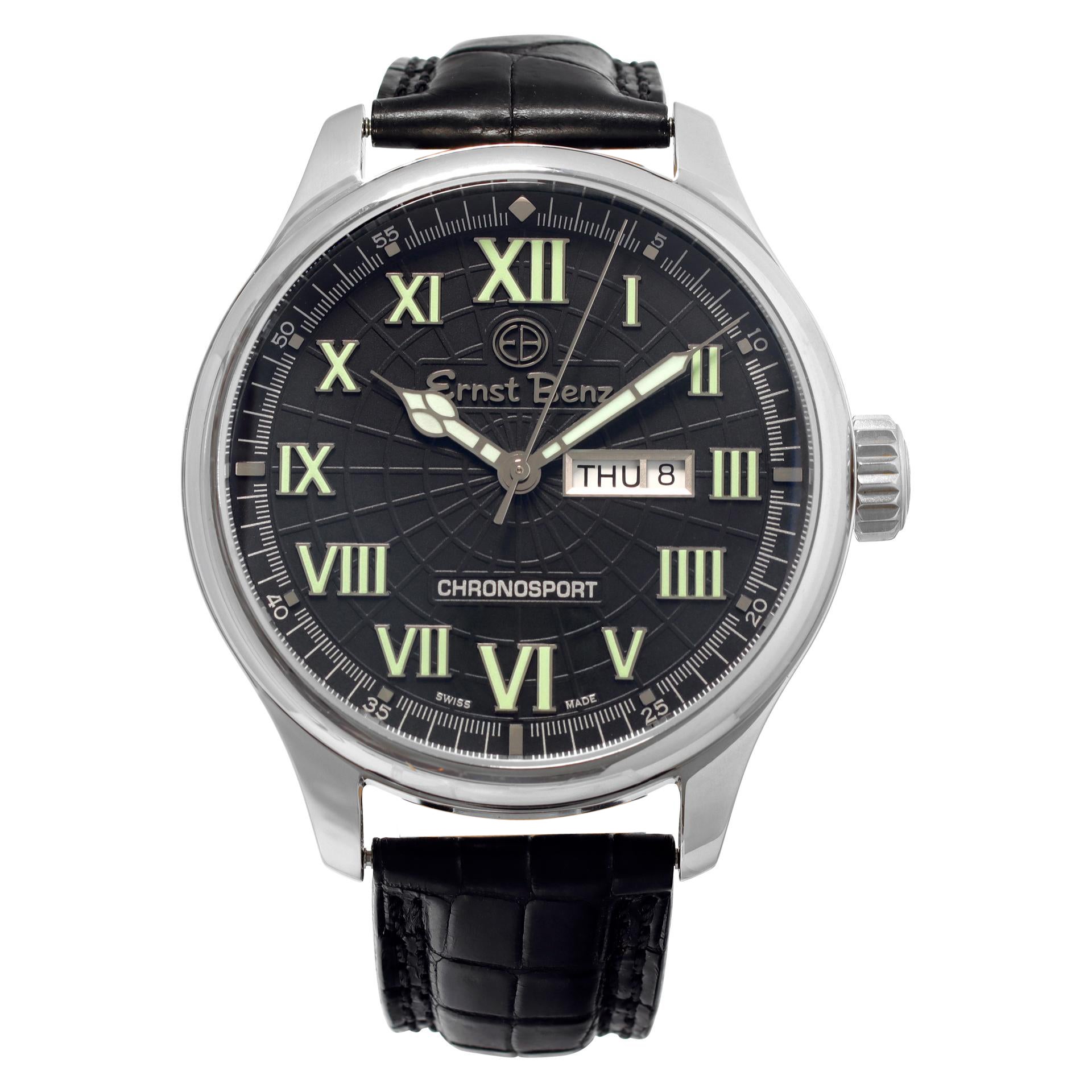 Unused Ernst Benz Chronosport stainless steel Automatic Wristwatch Ref GC10251 For Sale