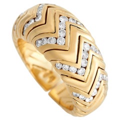 Bvlgari Spiga, bague en or jaune 18 carats et diamants 0,65 carat