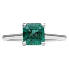 NO RESERVE!  1.06 Carat Emerald - 14K White Gold - Ring