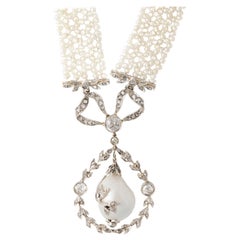 Belle Epoque Necklace Natural Pearl Diamond