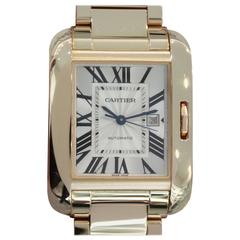 Cartier Ladies Tank Anglaise Rose Gold Automatic Wristwatch Ref 10003
