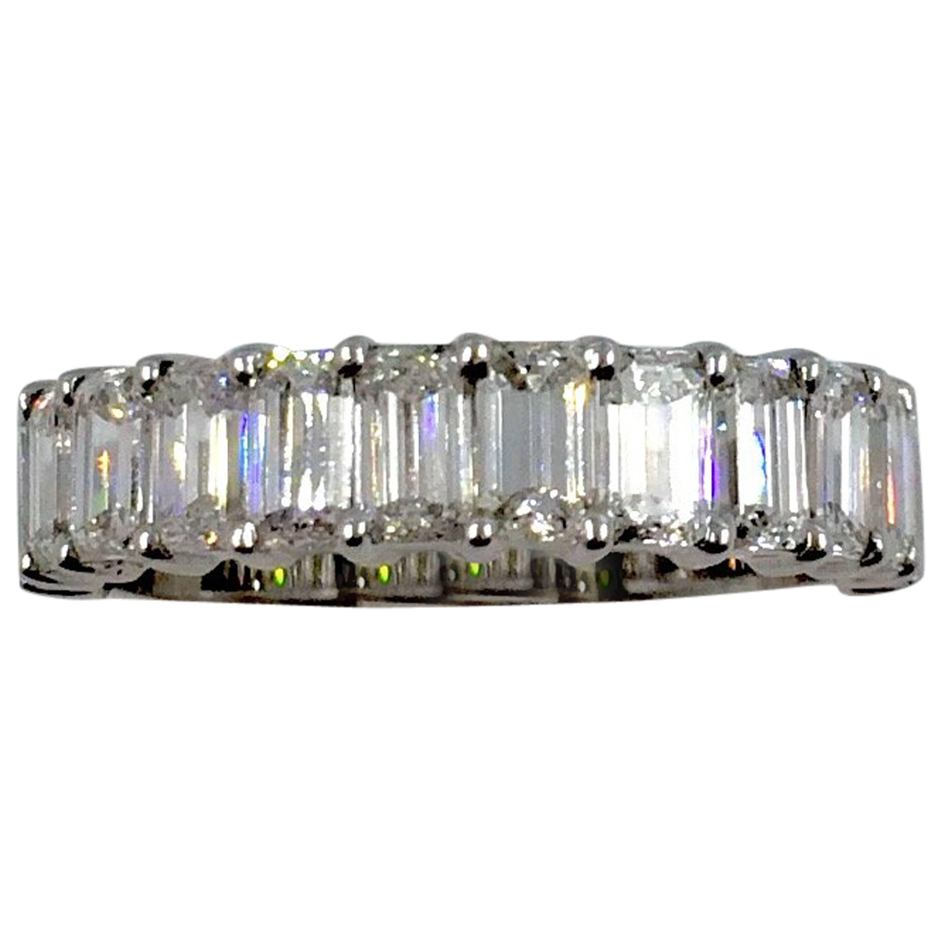 Emerald Cut Diamonds Gold Ring For Sale