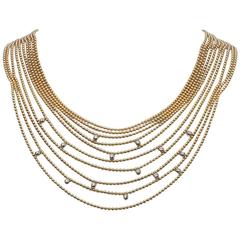 LG Treasures Cartier Diamond-Set Gold Draperie Necklace