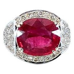 11 Carat Natural Ruby Ring and 2.3 carat Diamond Cocktail Ring
