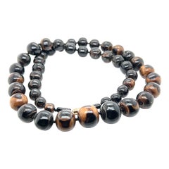 Schwarze Koralle Halskette - 26,5 Zoll natürliche schwarze Koralle abgestufte Perle Halskette