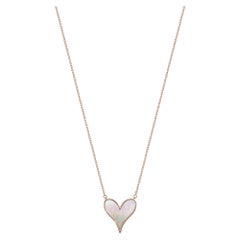 Roseate Jewelry Heart Pendant 15mm in 18k Rose Gold and Mother-of-Pearl