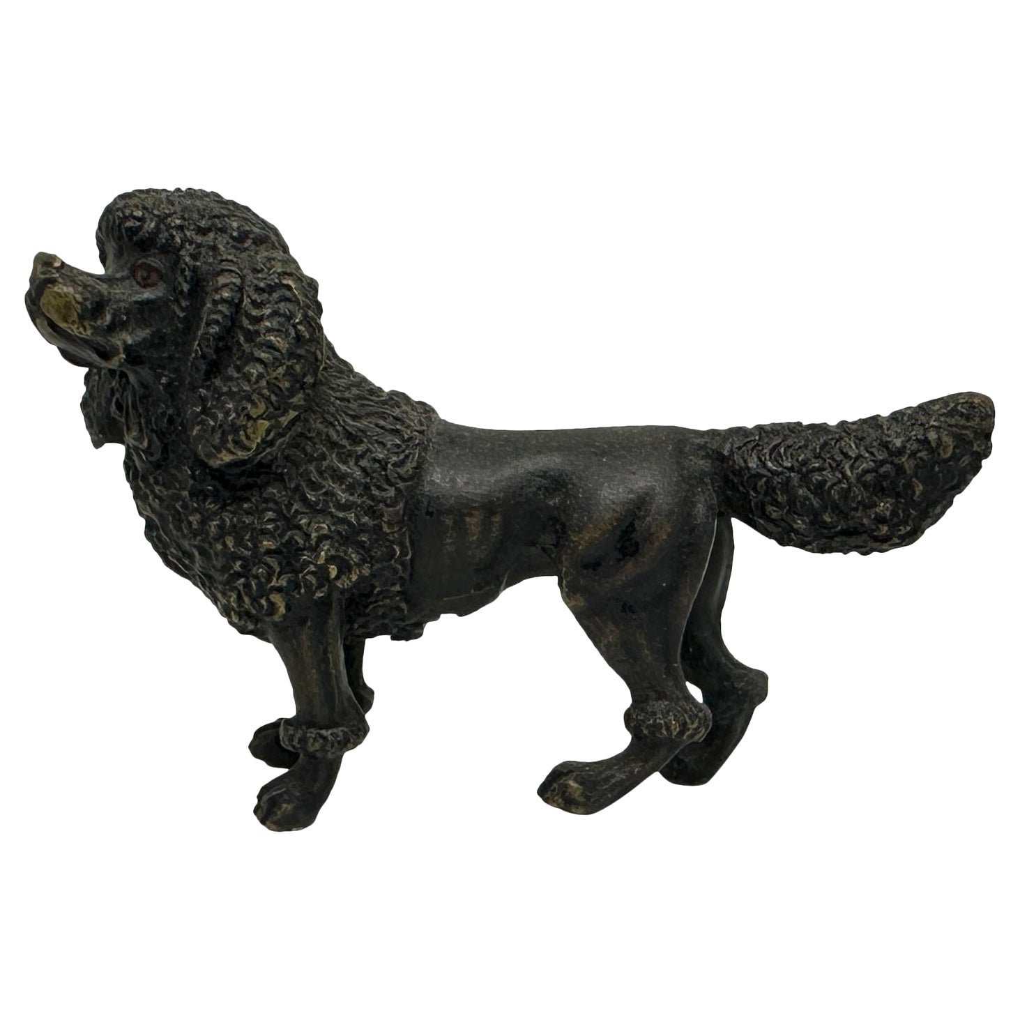 Poodle Dog Austrian Vienna Bronze Circa 1900 Miniature Cold Painted Bronze