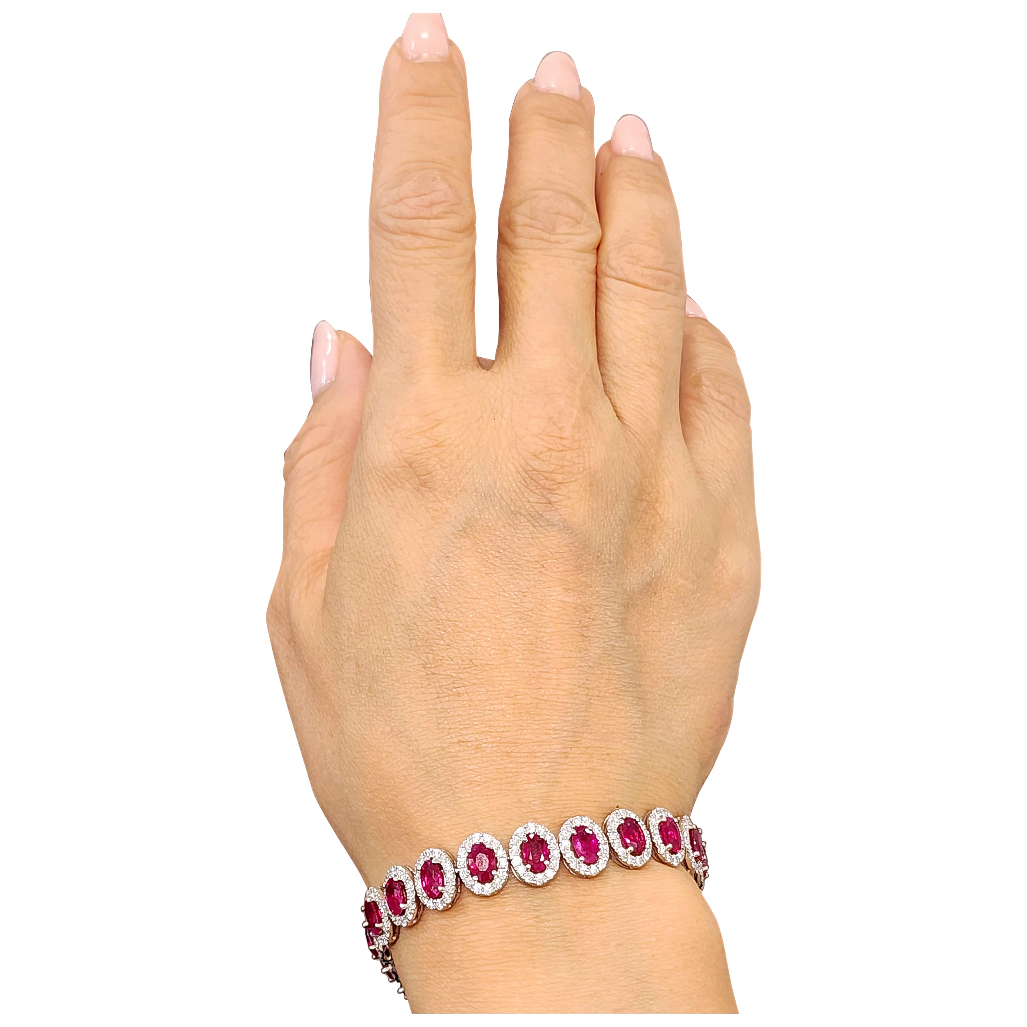 Bracelet de 16.39 ct de rubis naturel et de diamants en vente