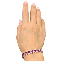 Bracelet de 16.39 ct de rubis naturel et de diamants