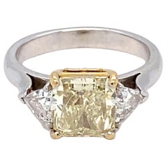 GIA Certified 1.83 Carat Natural Fancy Light Yellow Diamond Engagement Ring