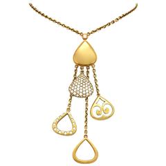 Elizabeth Rand 18k Yellow Gold & 1.93 Carat Diamond Dangle Necklace