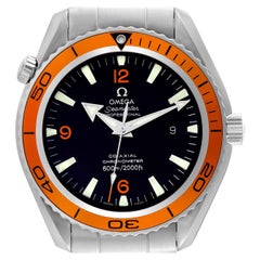 Used Omega Seamaster Planet Ocean Orange Bezel Steel Mens Watch 2208.50.00 Box Card
