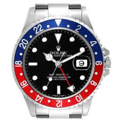 Rolex GMT Master II Blue Red Pepsi Bezel Steel Mens Watch 16710 Box Papers