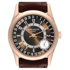 Patek Philippe Calatrava Rose Gold Brown Dial Mens Watch 6000R Box Papers